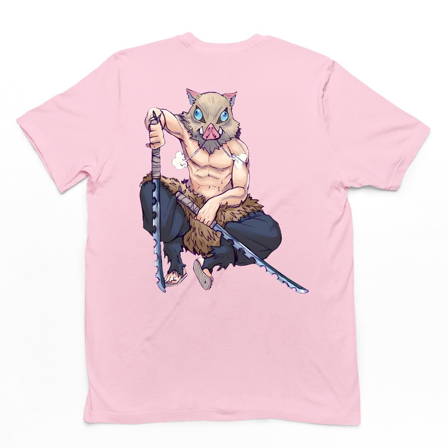 Camiseta Básica Unissex Inosuke Boar Demon Slayer- ROSA BEBE
