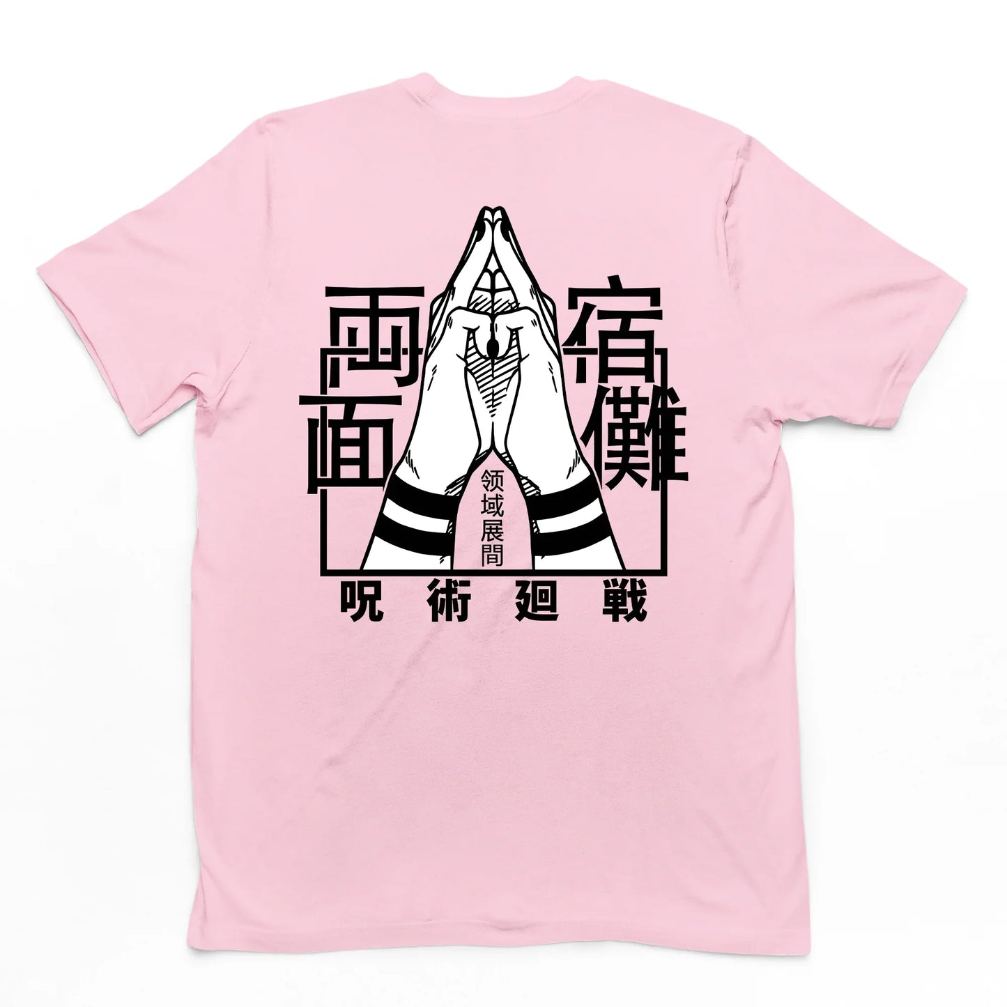Camiseta Básica Unissex Ryomen Sukuna Domain Expansion- rosa bebe