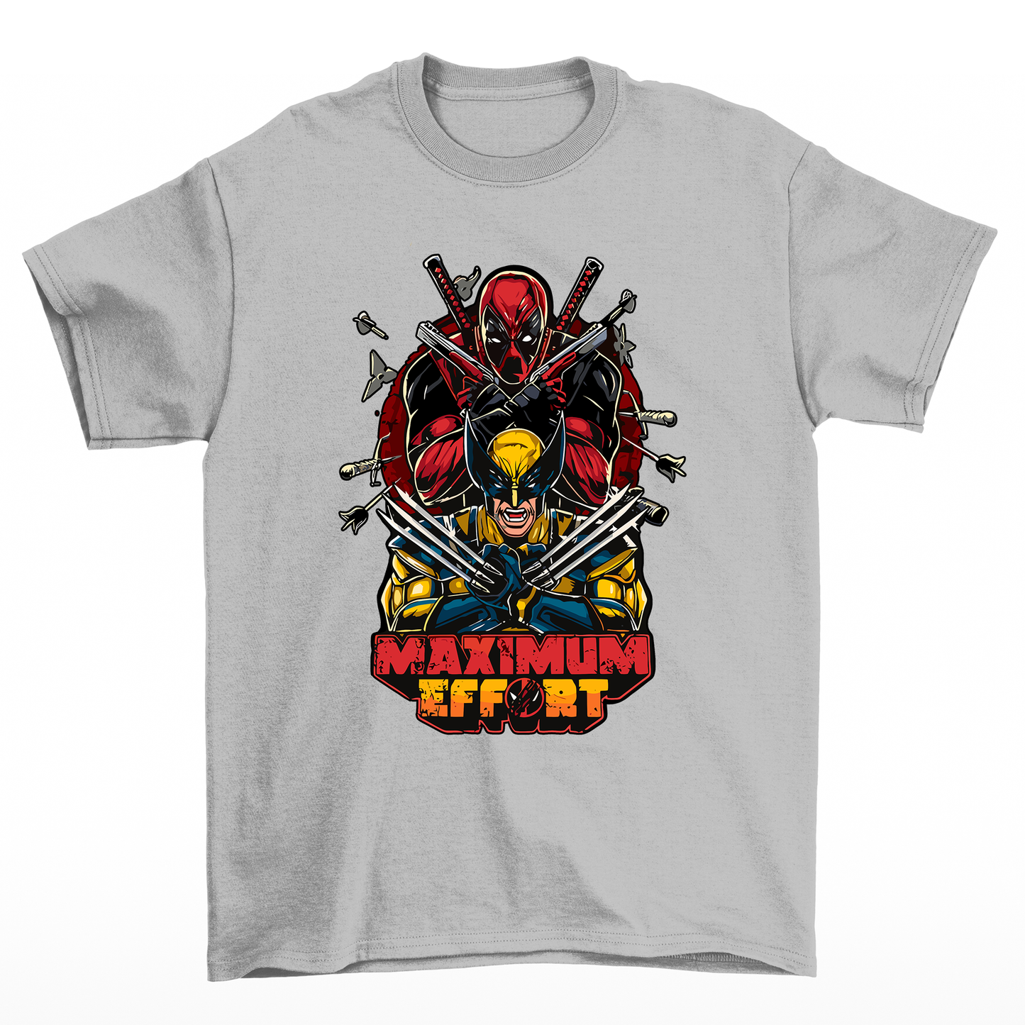 Camiseta Básica Unissex Maximum Effort Wolverinev- Cinza