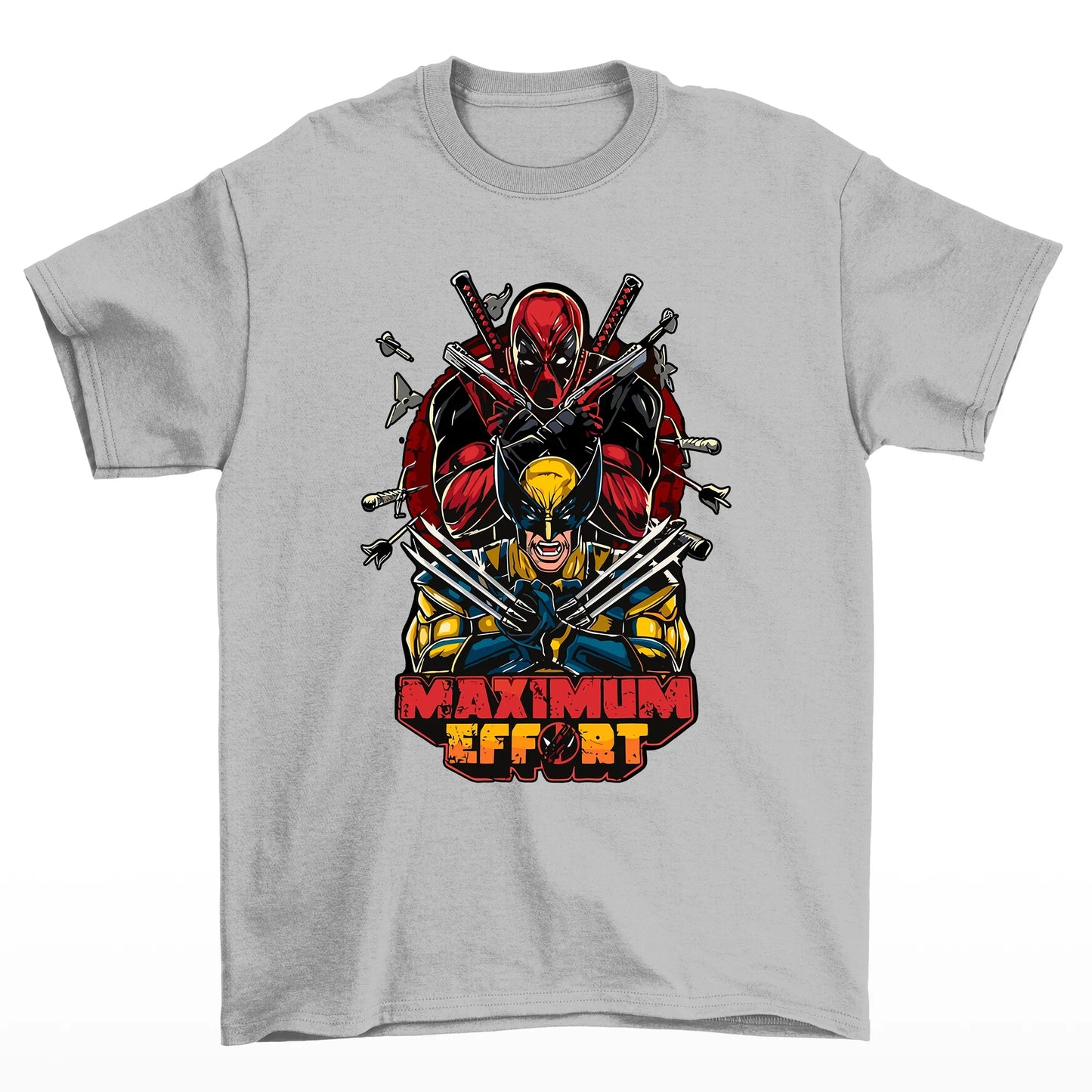 Camiseta Básica Unissex Maximum Effort Wolverinev- Cinza