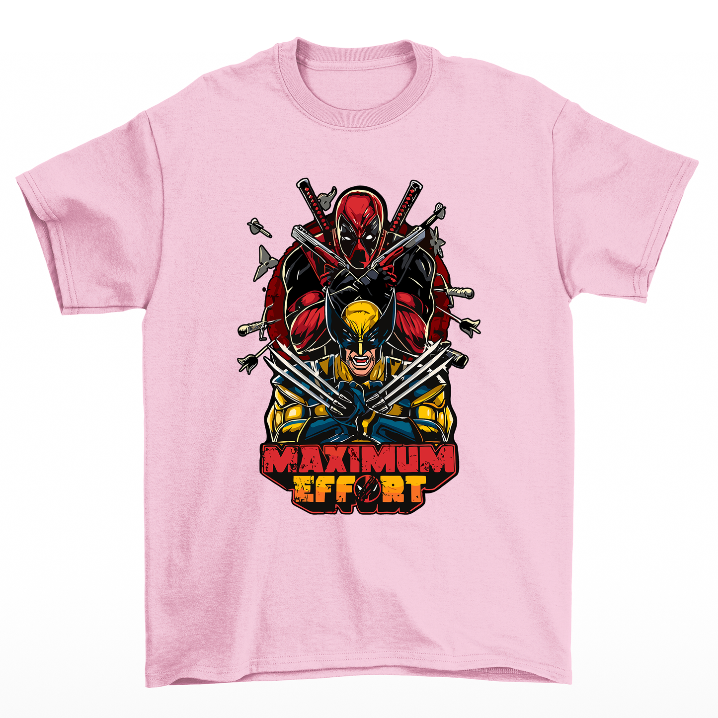 Camiseta Básica Unissex Maximum Effort Wolverine- Rosa Bebe