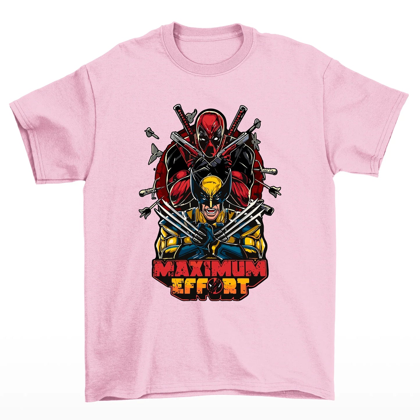 Camiseta Básica Unissex Maximum Effort Wolverine- Rosa Bebe