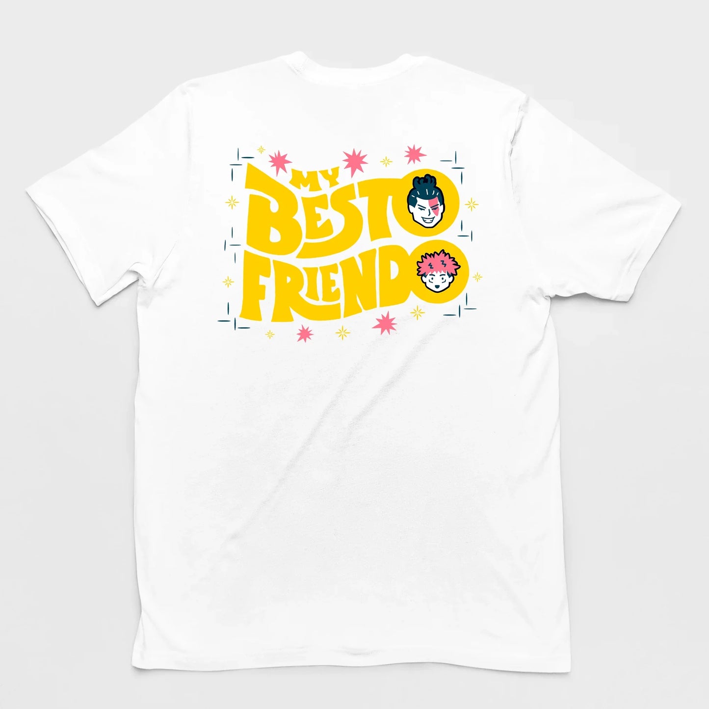 Camiseta Básica Unissex My Besto Friendo Jujutsu Kaisen- BRANCO