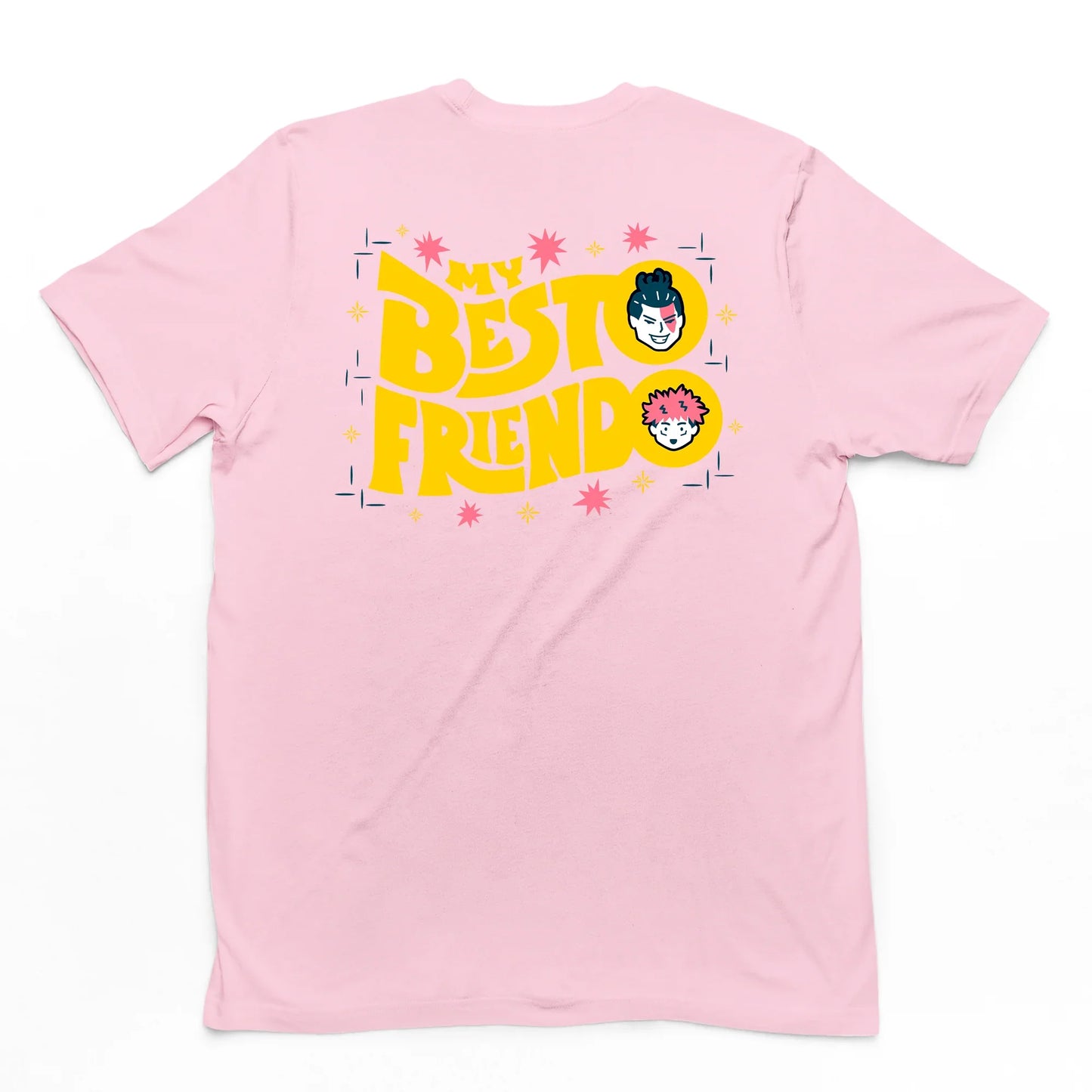 Camiseta Básica Unissex My Besto Friendo Jujutsu Kaisen- ROSA BEBE
