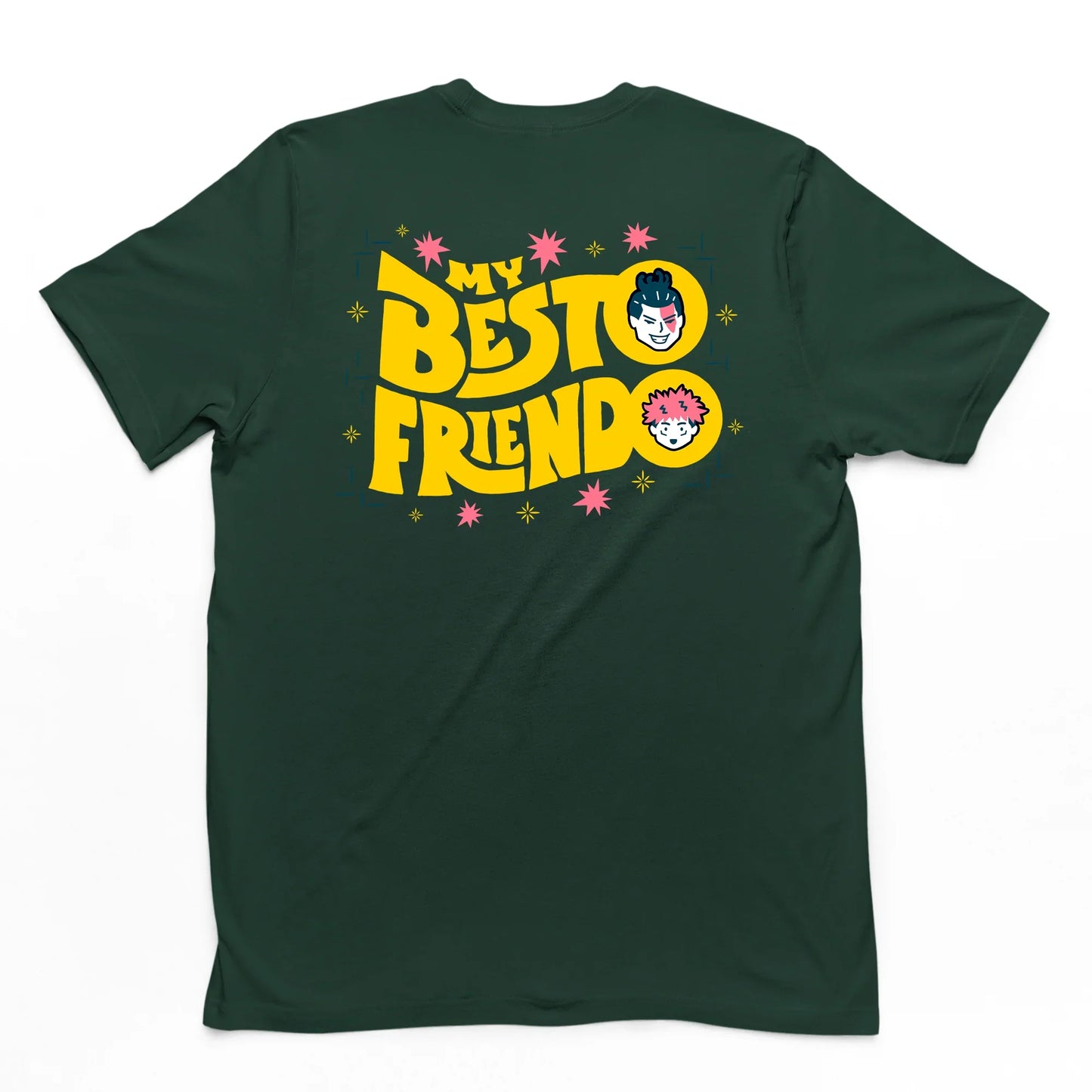 Camiseta Básica Unissex My Besto Friendo Jujutsu Kaisen- VERDE