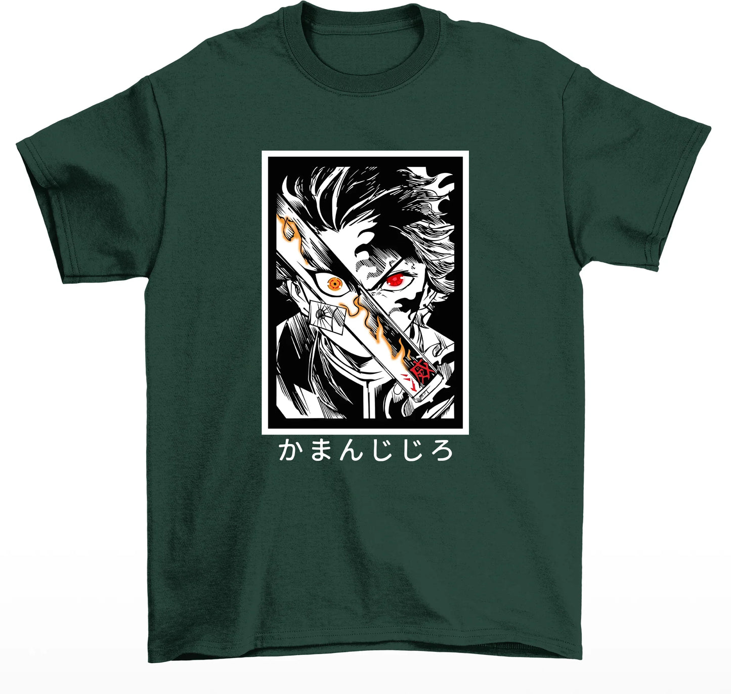 Camiseta Básica verde Tanjiro do anime Demon Slayer