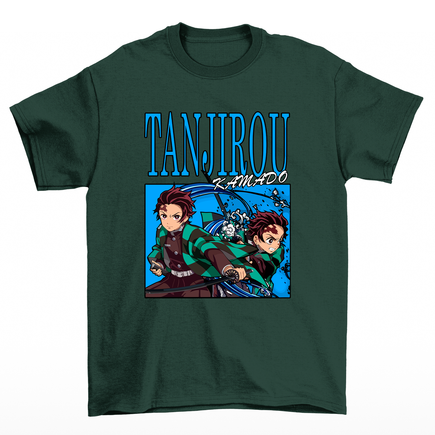Camiseta Básica verde Tanjiro Kamado do anime Demon Slayer