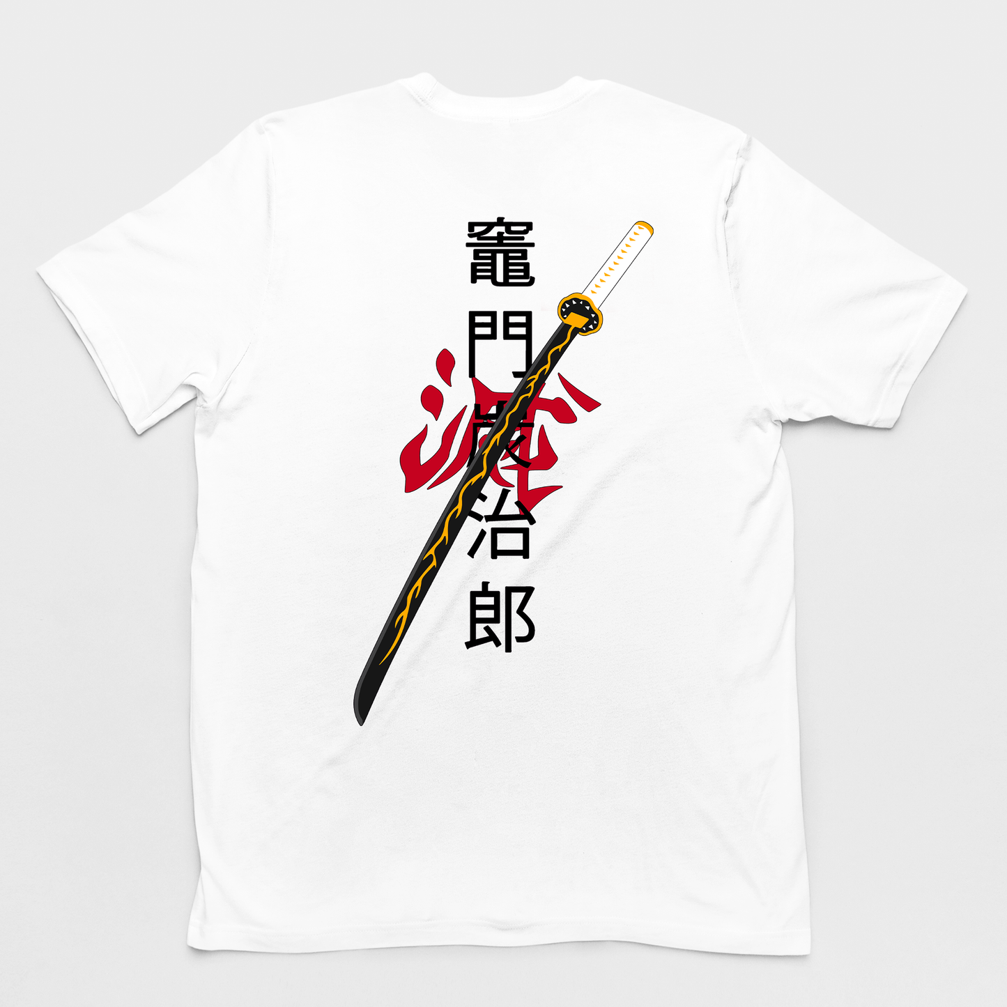 Camiseta Básica branca Tanjiro Kamado do anime Demon Slayer