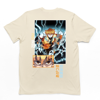 Camiseta Básica Unissex pérola Thunder Breathing First Form Zenitsu Demon Slayer