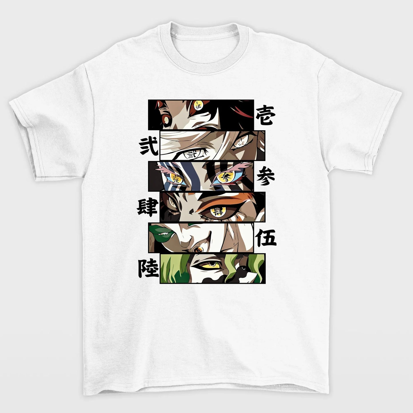 Camiseta Básica Branca Upper Moons do anime Demon Slayer