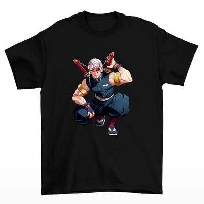 Camiseta Basica Preta Uzui Tengen do anime Kimetsu No Yaiba