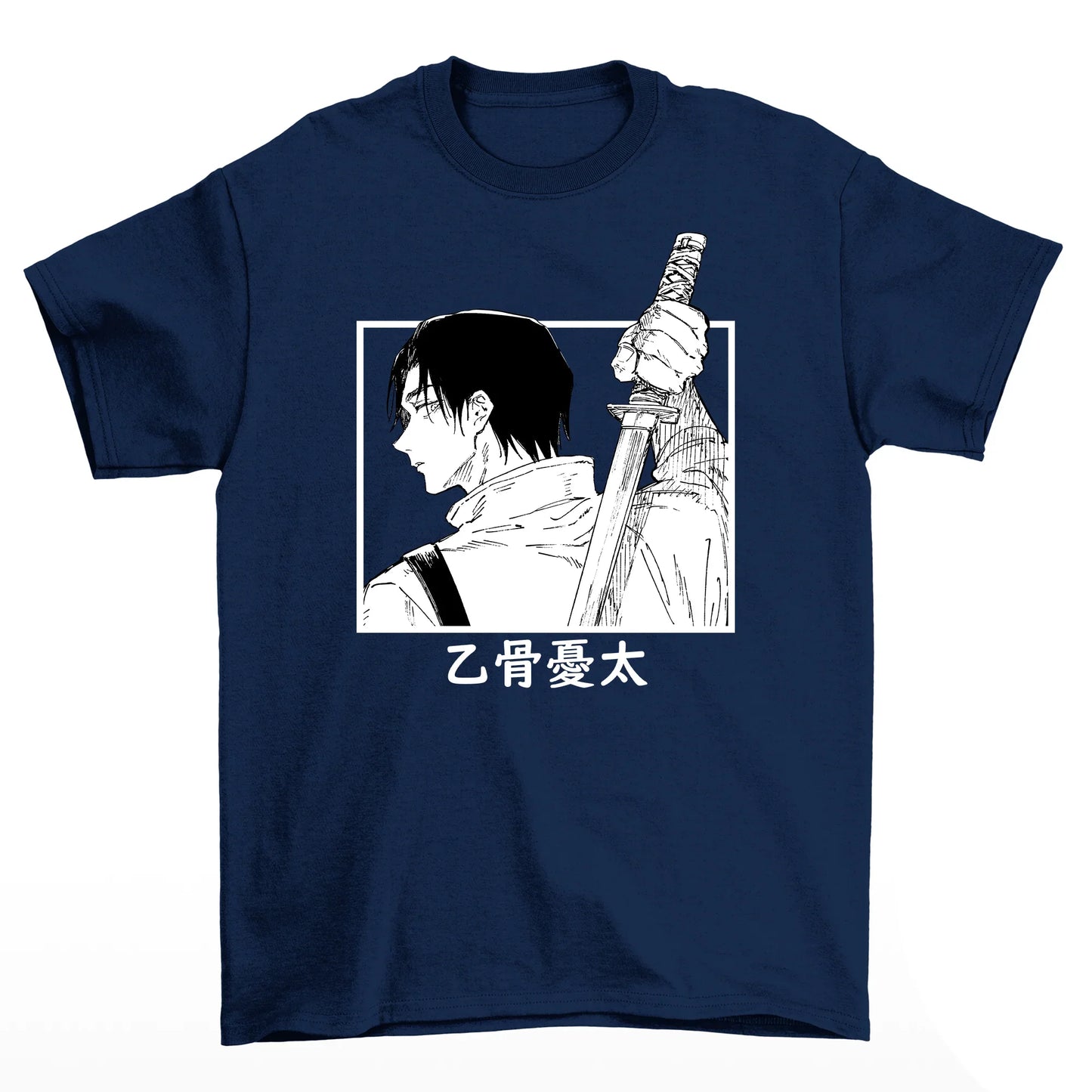 Camiseta Basica Azul Marinho Yuta Okkotsu do anime Jujutsu Kaisen