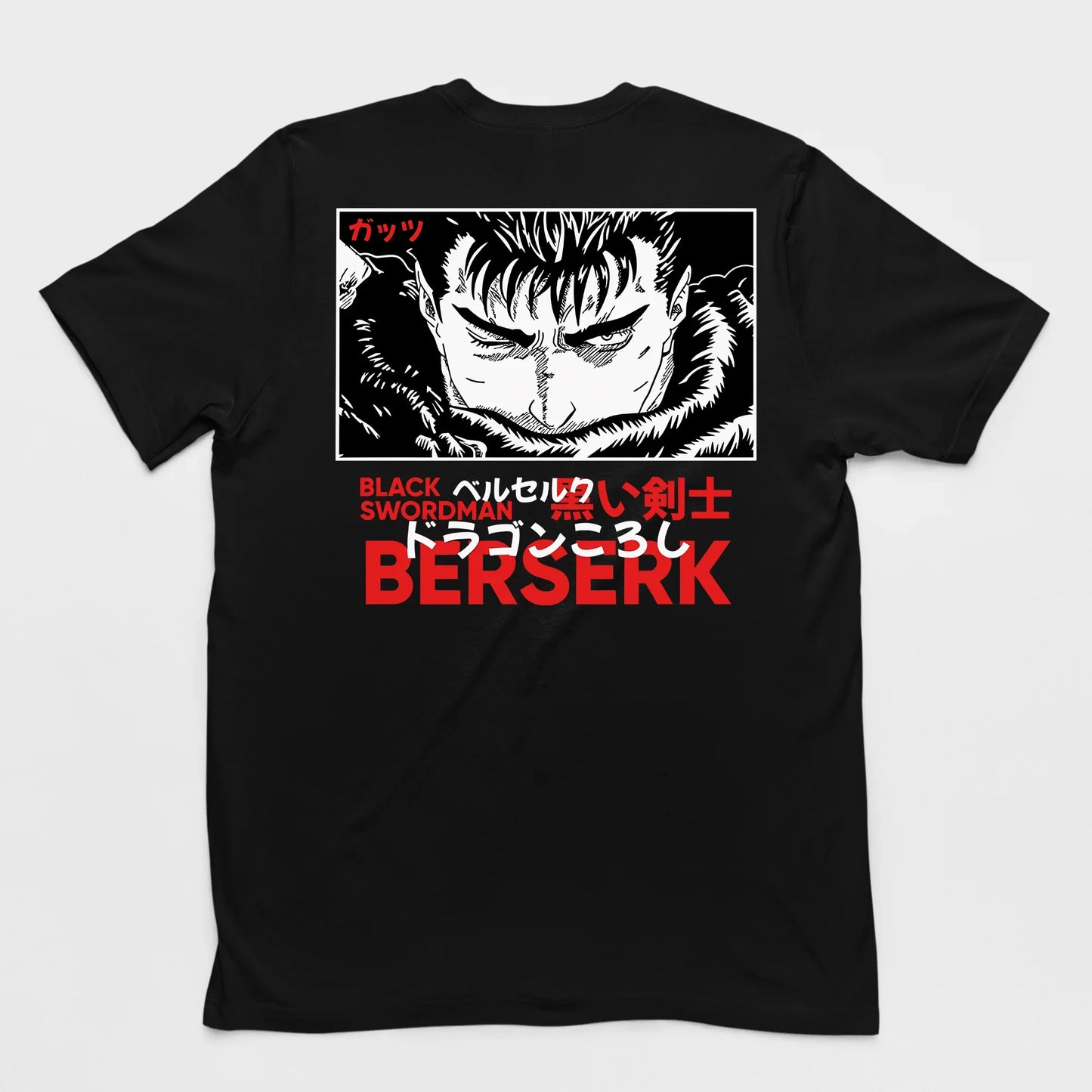 Camiseta basica preta berserk rosto
