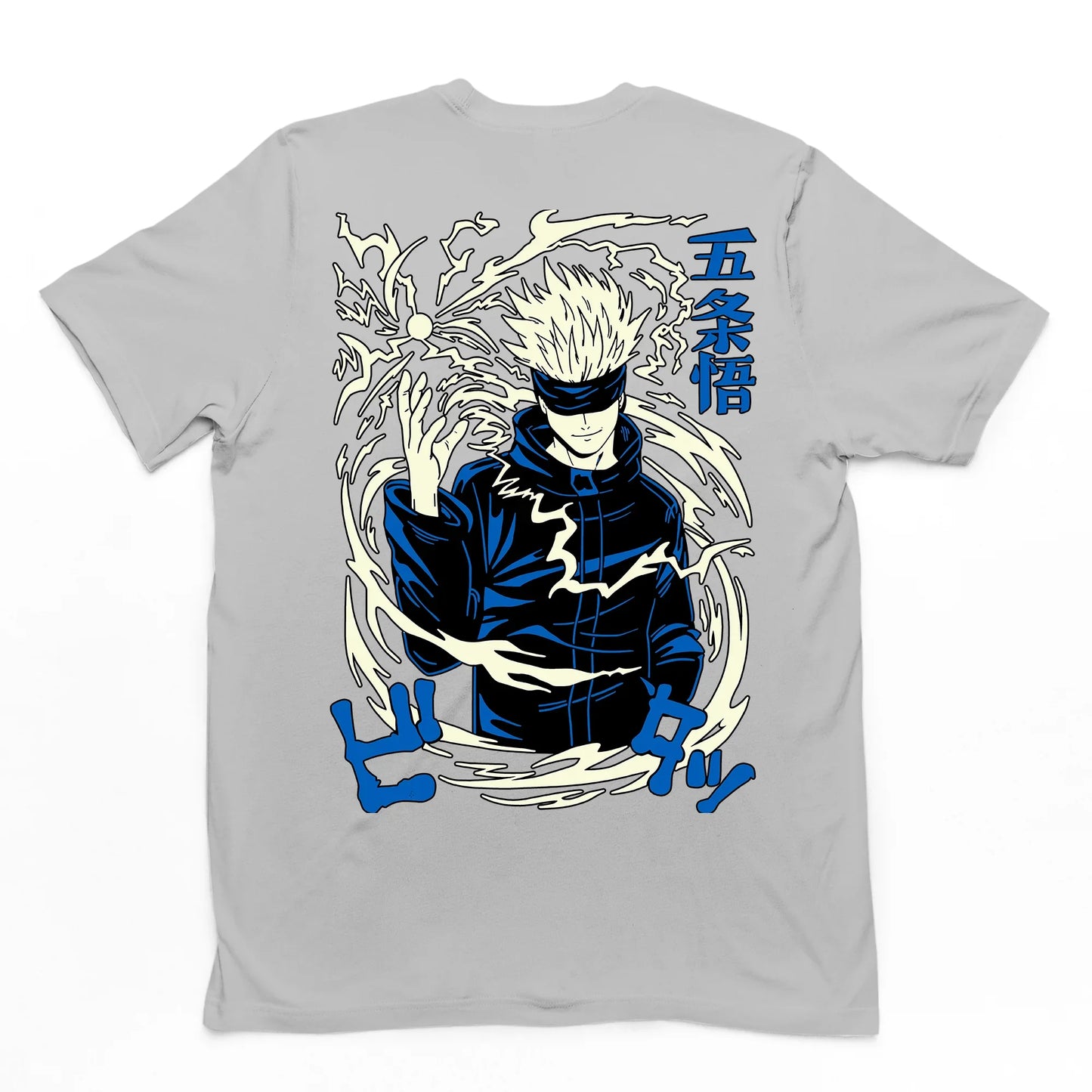 Camiseta Básica Unissex Gojo Satoru Sorceress Jujutsu Kaisen- cinza