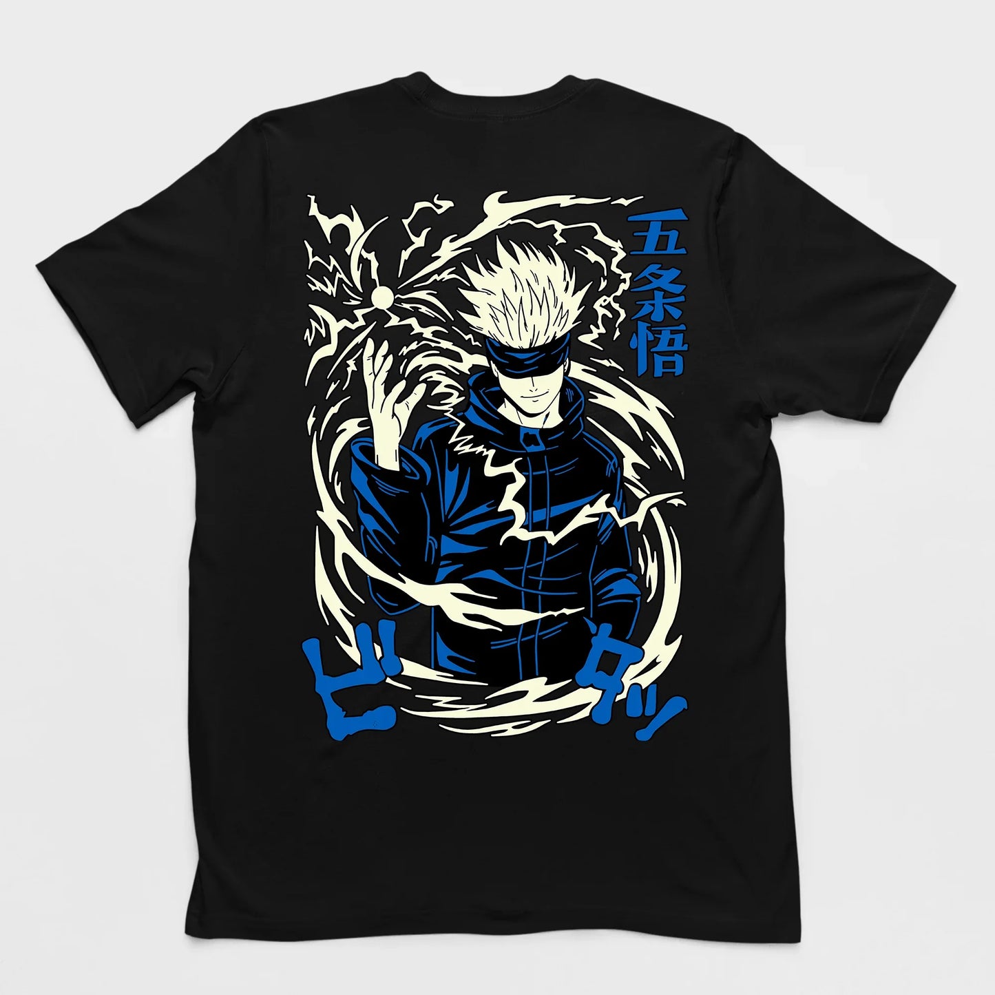 Camiseta Básica Unissex Gojo Satoru Sorceress Jujutsu Kaisen- preto