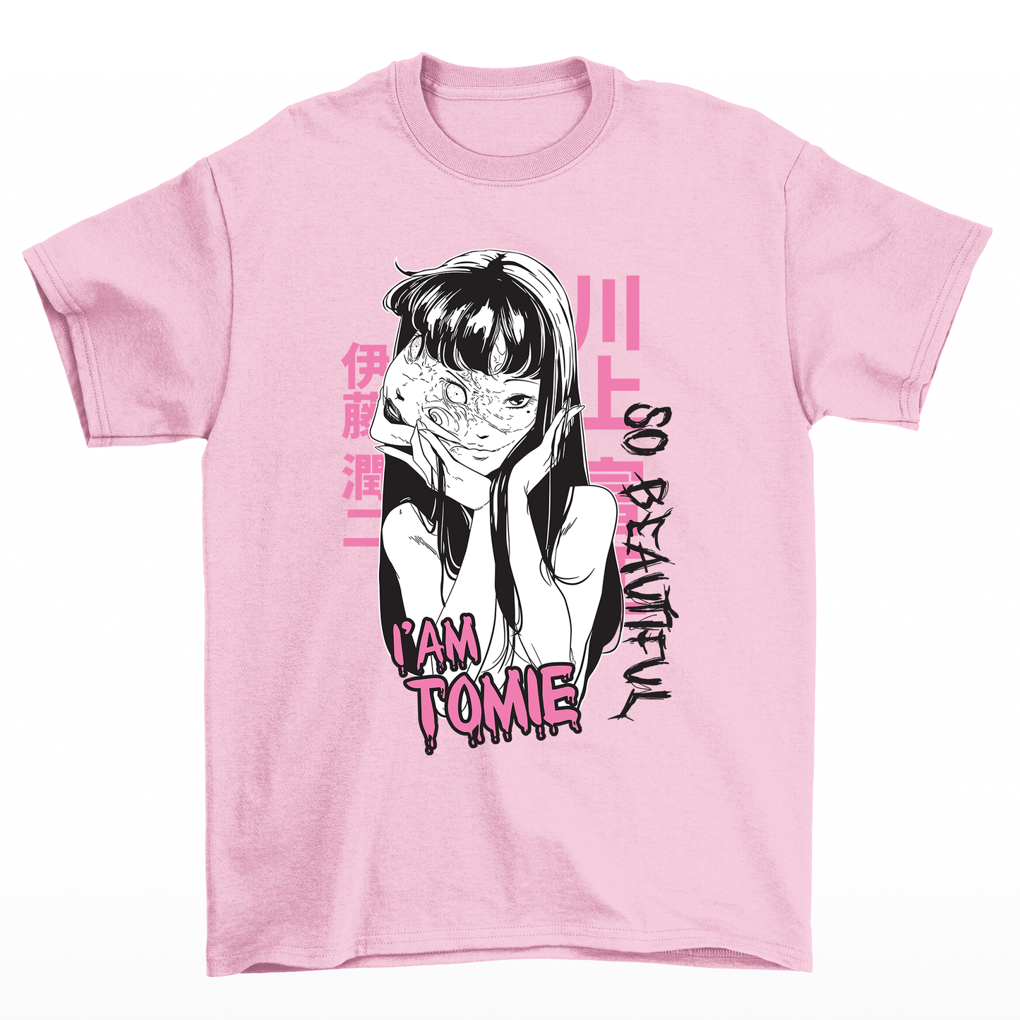 Camiseta Junji Ito Tomie Beautiful-rosa bebe