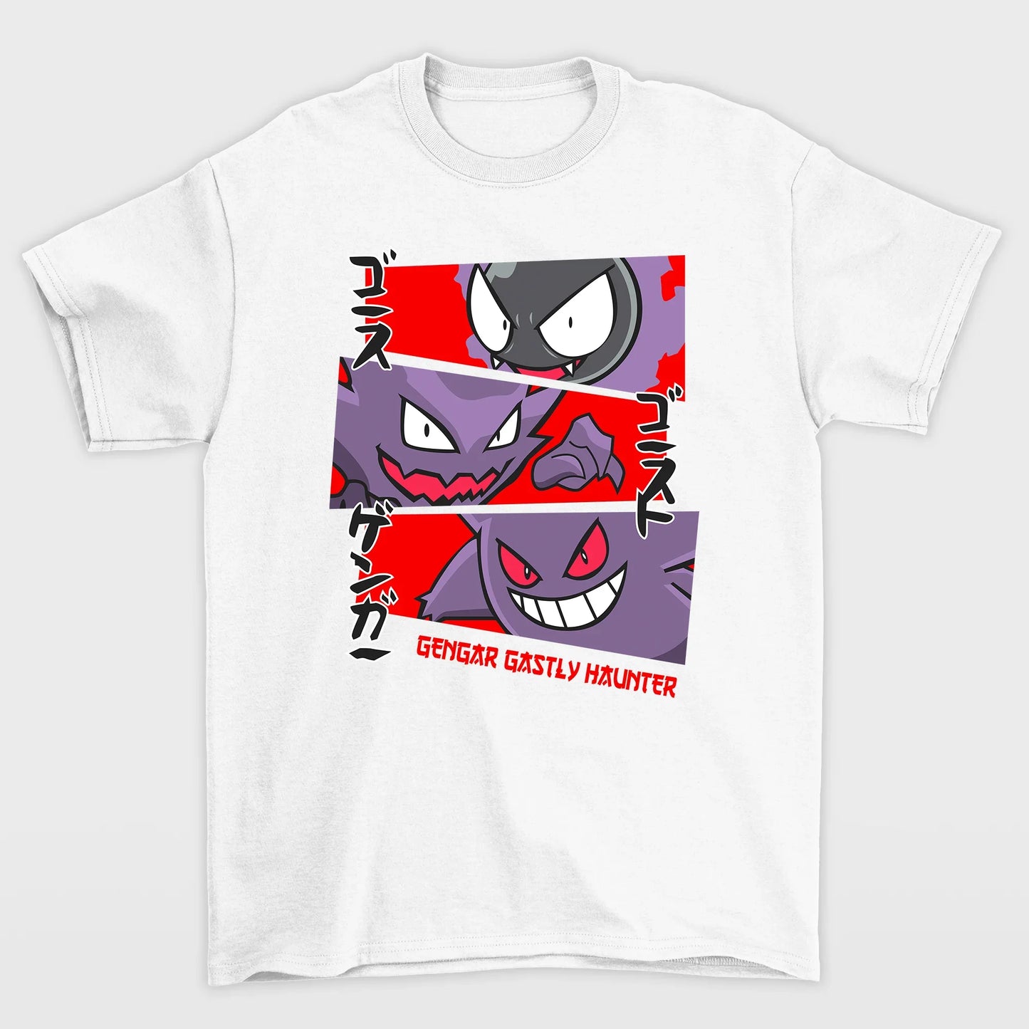 Camiseta Gengar Gastly Haunter Pokemon-branco