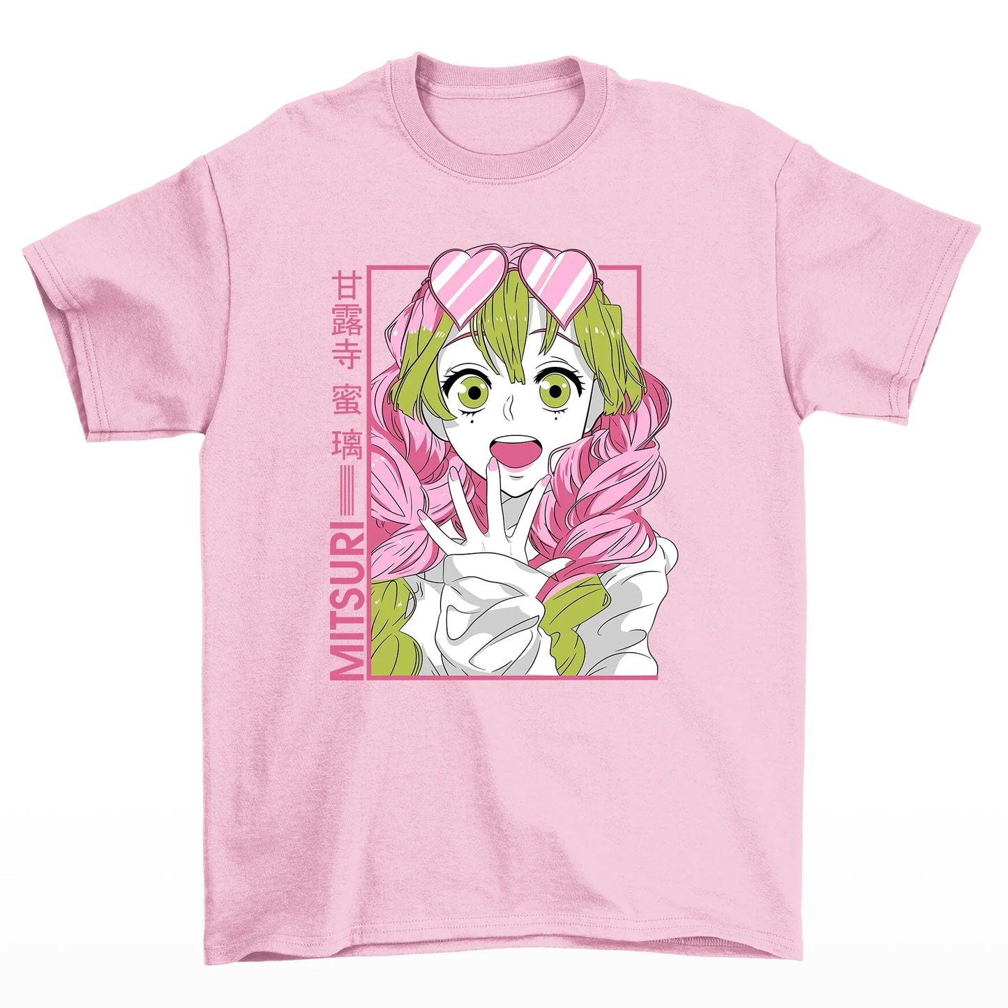 Camiseta Anime Mitsuri Demon Slayer Kimetsu No Yaiba-rosa bebe