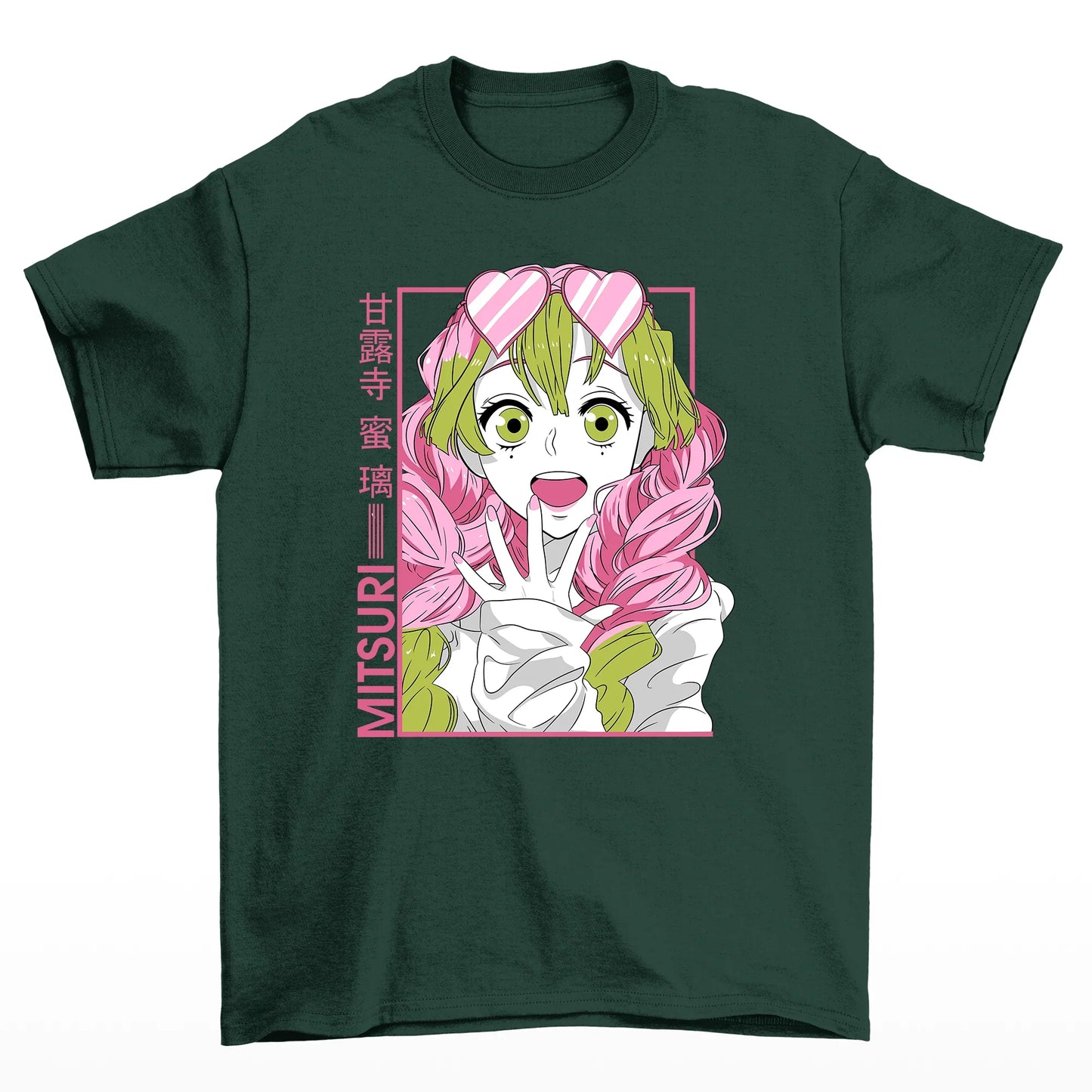 Camiseta Anime Mitsuri Demon Slayer Kimetsu No Yaiba- verde