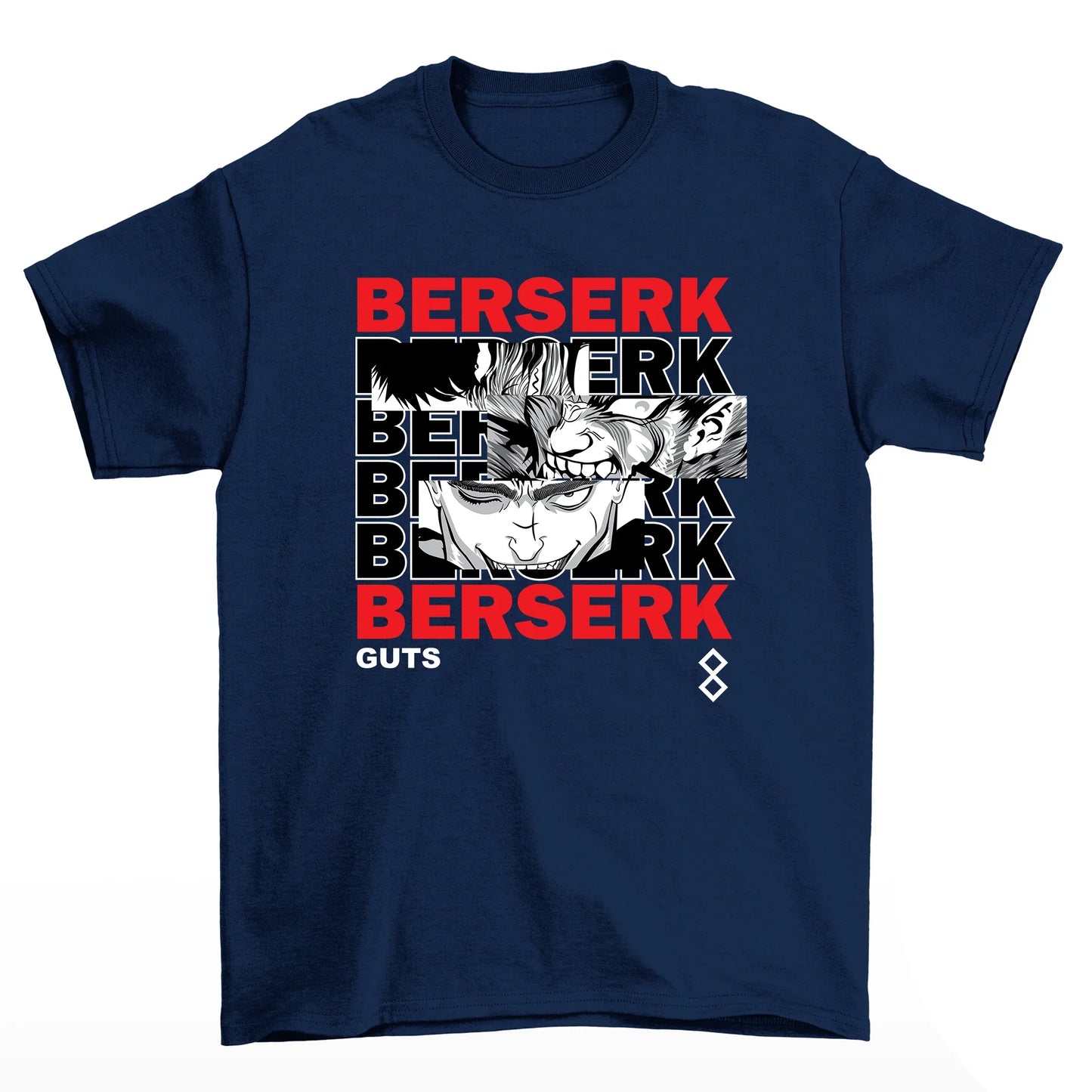 Camiseta Berserk Guts-azul marinho