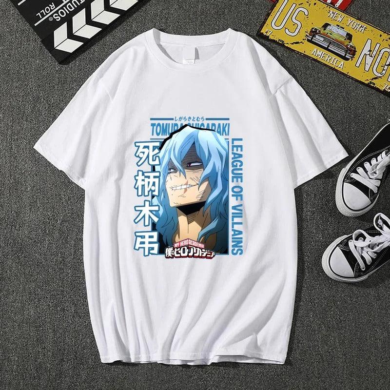 Camiseta Basica Branca Tomura Shigaraki do anime mangá My Hero Academia