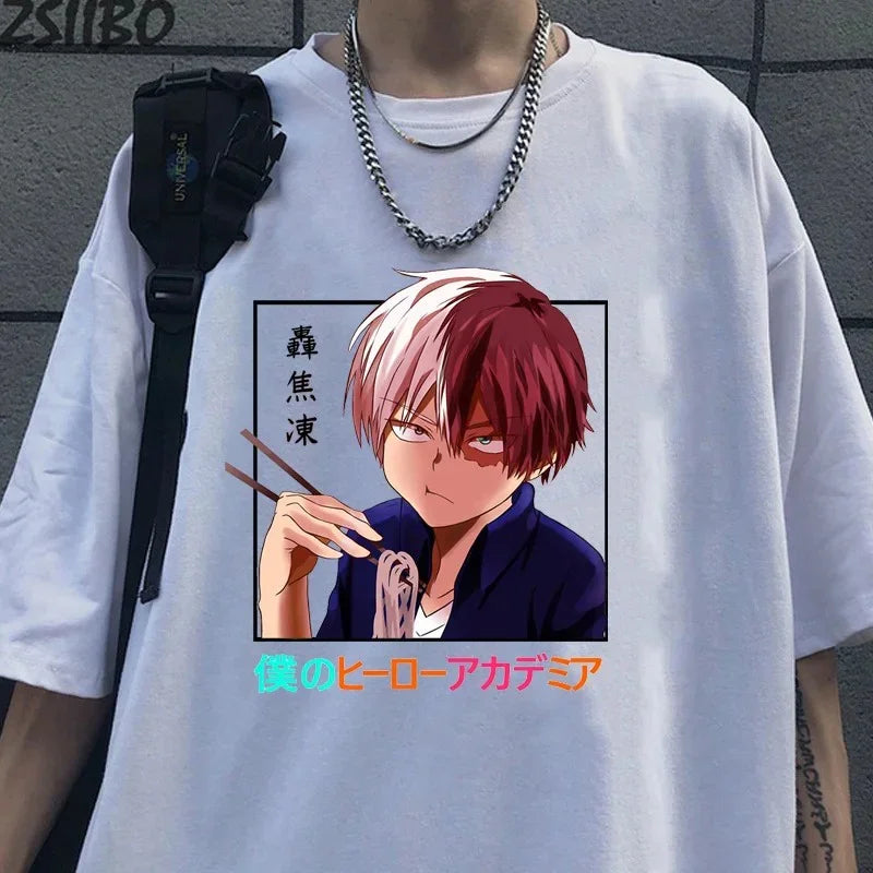 Camiseta Basica1 Todoroki Shoto do anime My Hero Academia