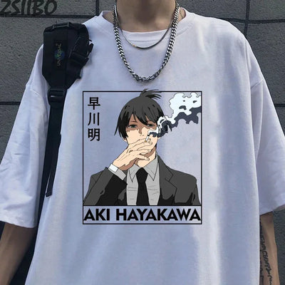 Camiseta Básica Aki Hayakawa Anime Chainsaw Man