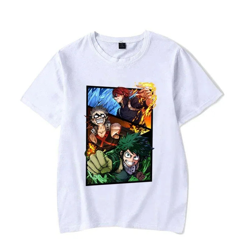 Camiseta Basica Izuku Midoriya - Eijiro Kirishima - Katsuki Bakugo Anime My Hero Academia