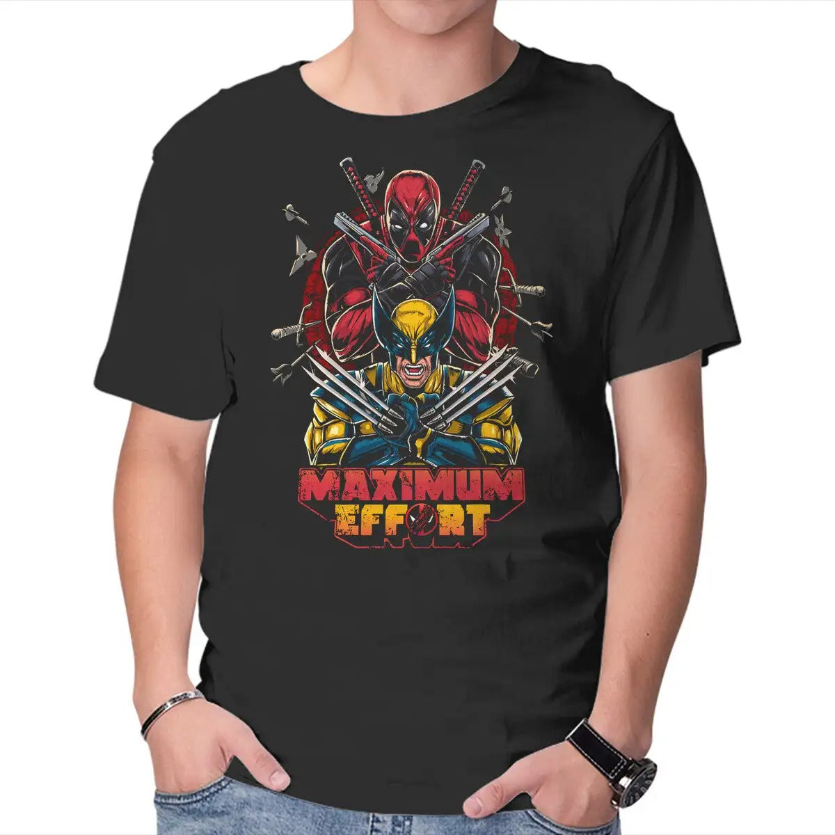 Camiseta Básica Unissex Maximum Effort Wolverine- Preto