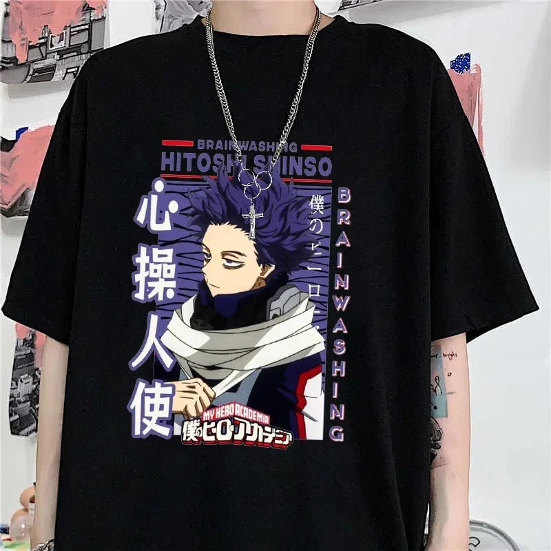 Camiseta Básica Hitoshi Shinso Anime Anime My Hero Academia