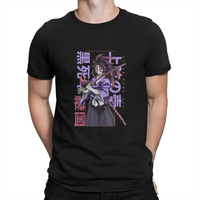 Camiseta Básica Preta Kokushibo Anime Demon Slayer