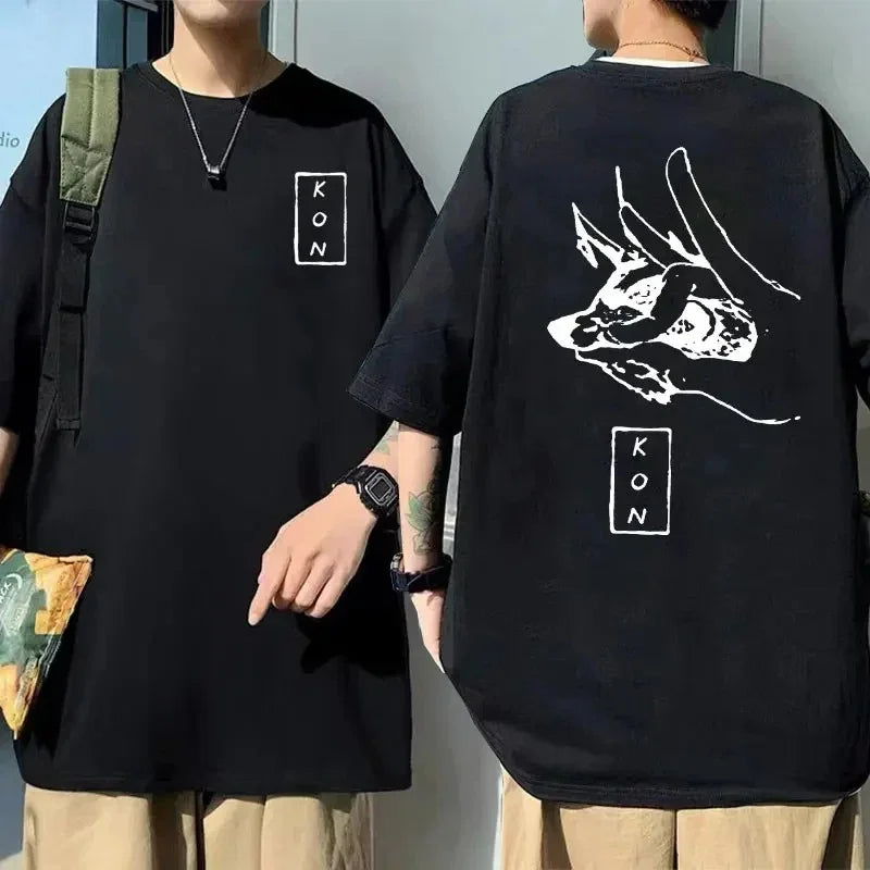 Camiseta Básica Preta Kon Anime Jujutsu Kaisen