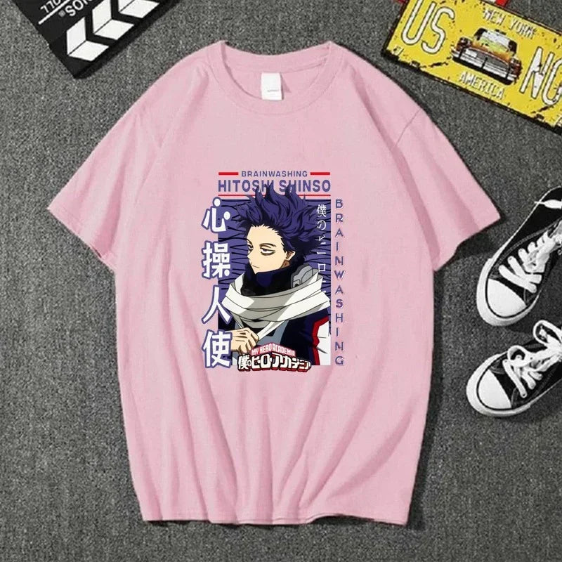 Camiseta Básica Hitoshi Shinso Anime Anime My Hero Academia