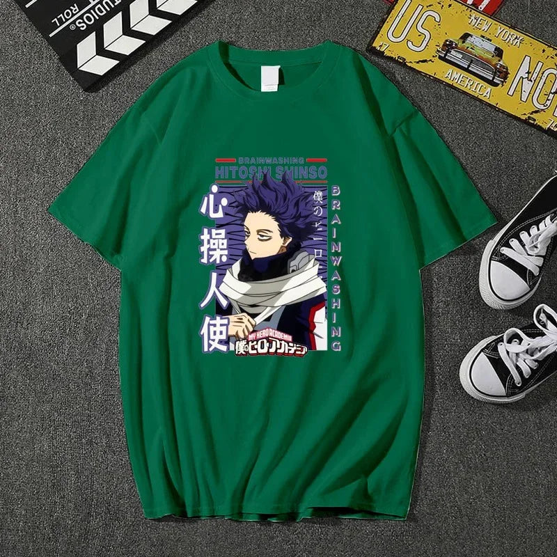 Camiseta Básica Hitoshi Shinso Anime Anime My Hero Academia