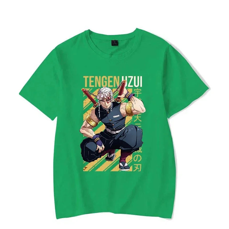 Camiseta Básica Verde Uzui Hashira do anime Demon Slayer