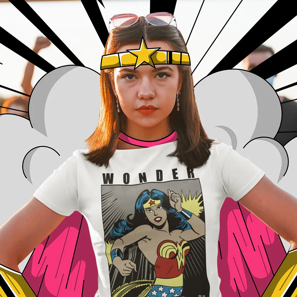Camiseta Básica Wonder Woman DC Comics Branco