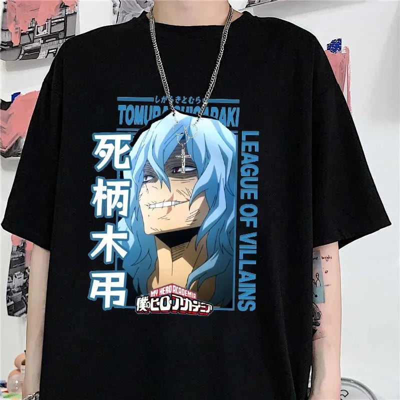 Camiseta Basica Preta Unissex Tomura Shigaraki League Of VIllains My Hero Academia