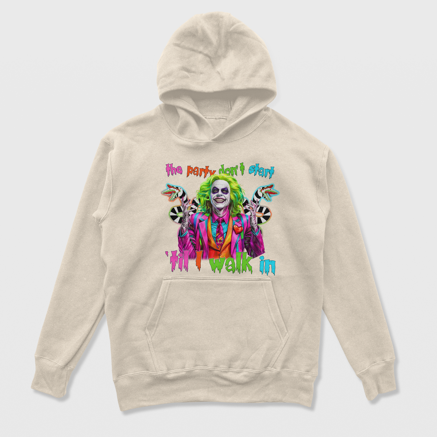 Moletom Canguru Unissex The Party Don't Start Beetlejuice