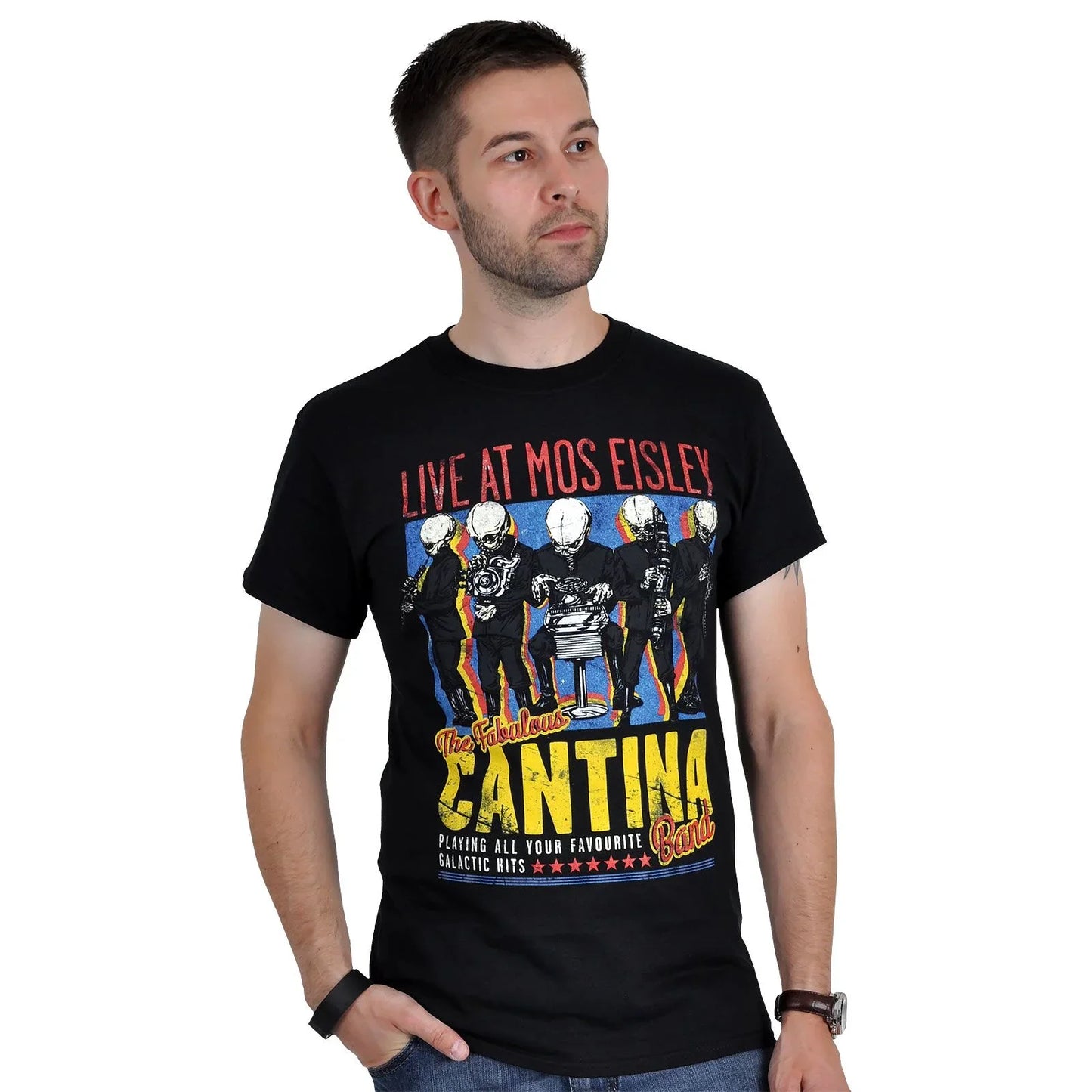 Camiseta Básica Unissex Star Wars Cantina Band Preto