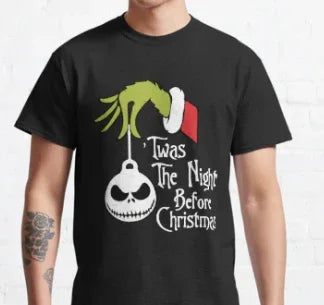 Camiseta Básica Unissex Twas The Night Before Christmas Grinch Shirt