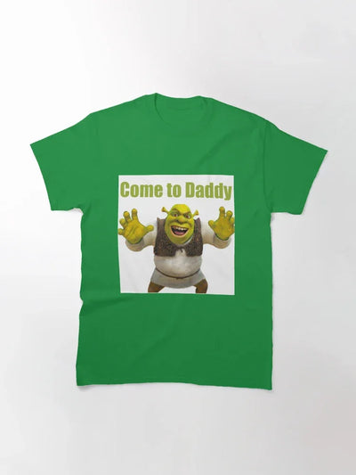 Camiseta Básica Unissex Come To Daddy Shrek Ogro Verde