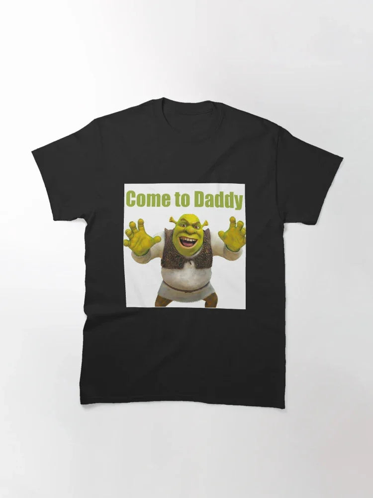 Camiseta Básica Unissex Come To Daddy Shrek Ogro Preto