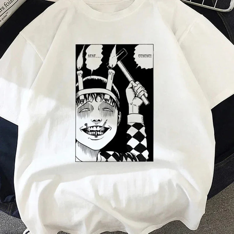 Camiseta Básica Unissex Crazy Boy Junji Ito