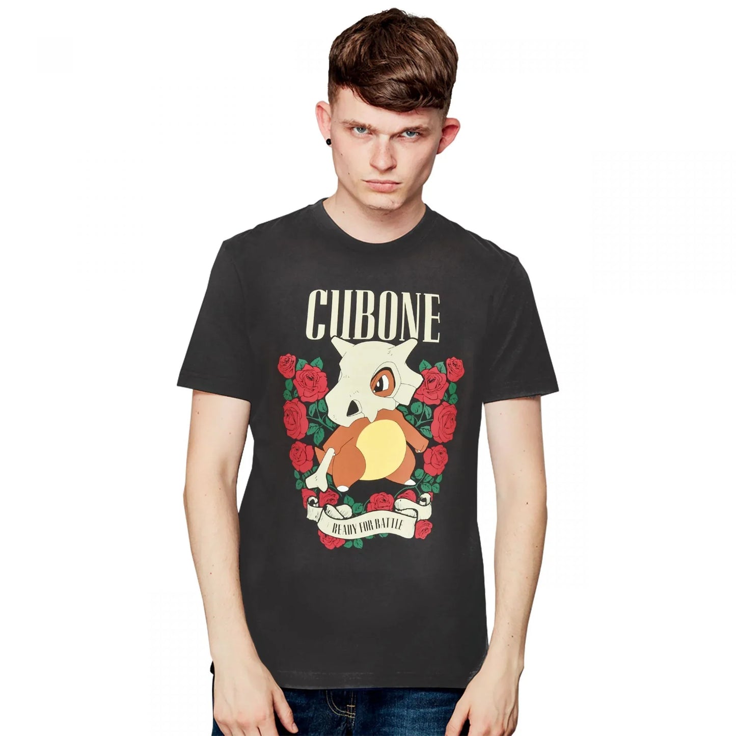 Camiseta Básica prata Unissex Cubone Ready For Battle masculina