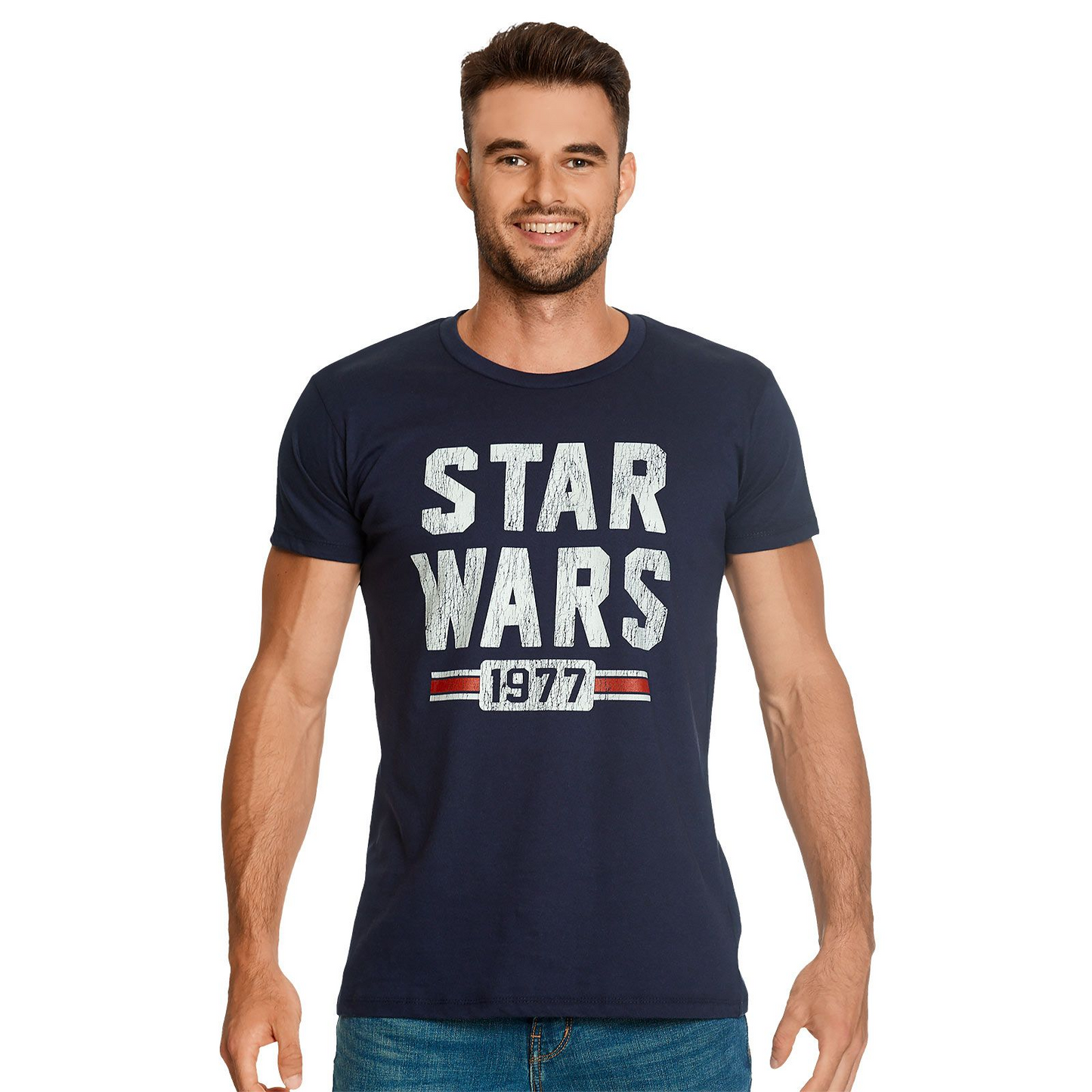 Camiseta Básica Unissex Star Wars 1977 Aesthetic Azul Marinho