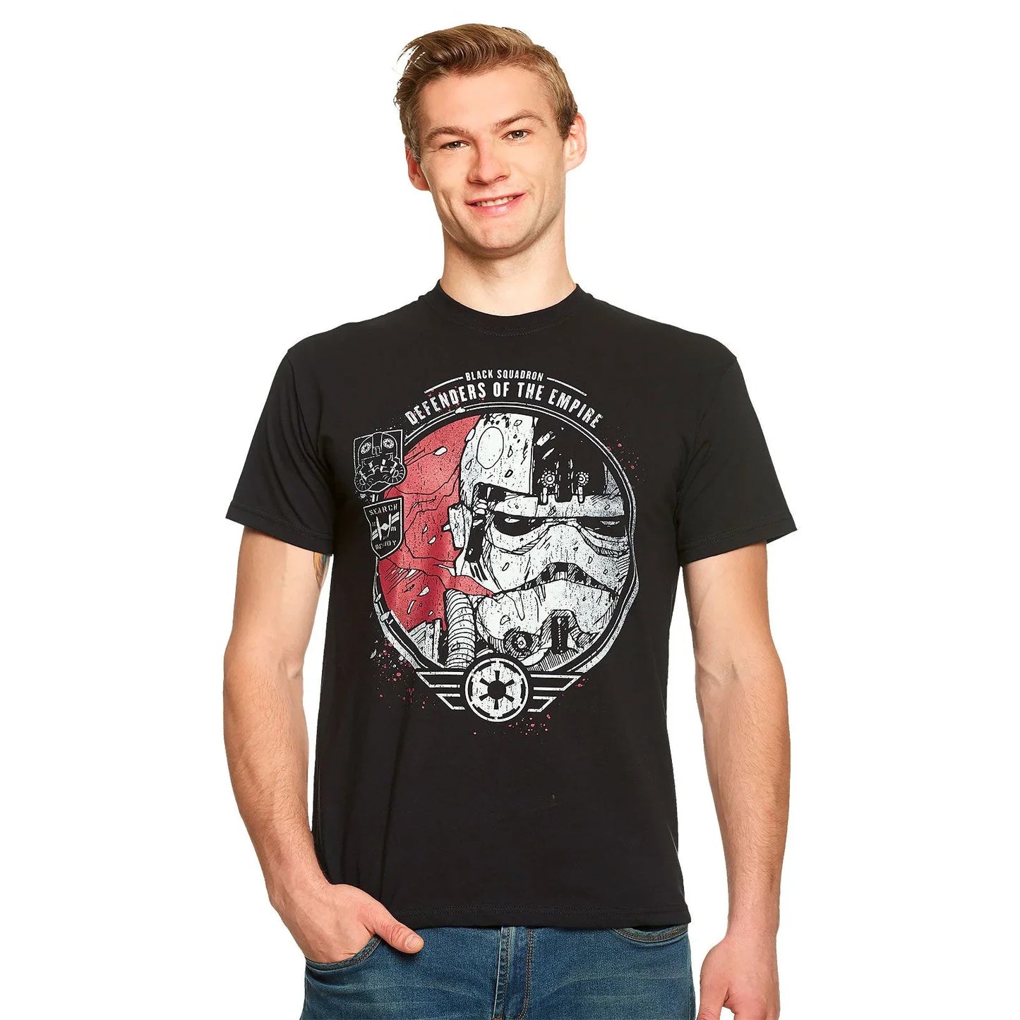 Camiseta Básica Unissex Star Wars Esquadrão Negro- Preto