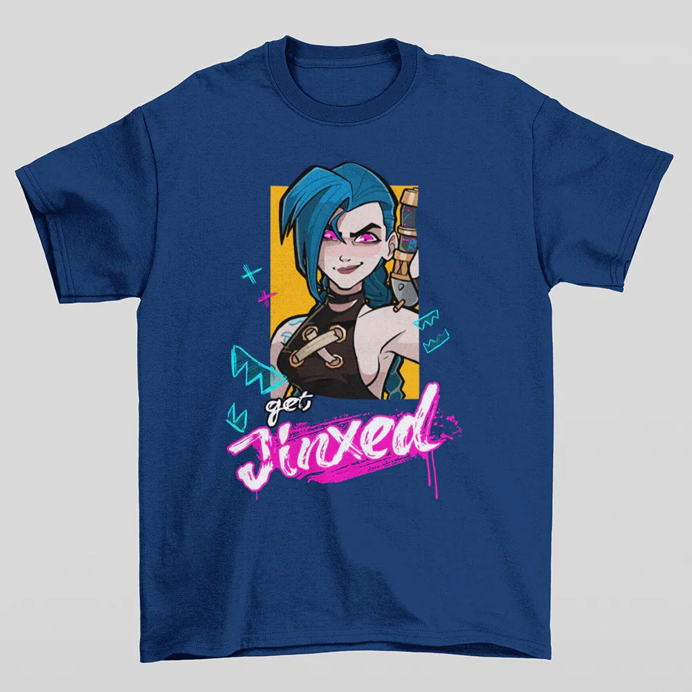 Camiseta Básica Unissex Jinx Arcane Azul-Marinho