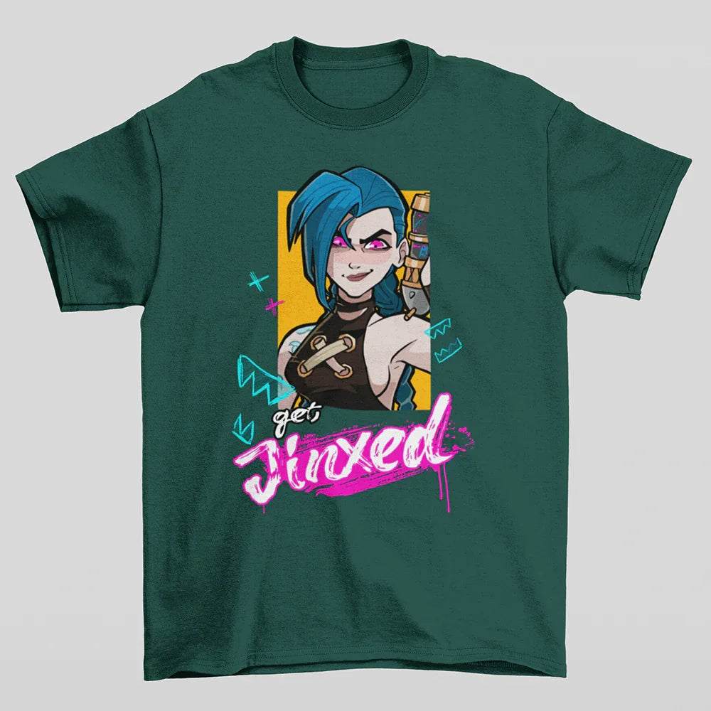 Camiseta Básica Unissex Jinx Arcane Verde