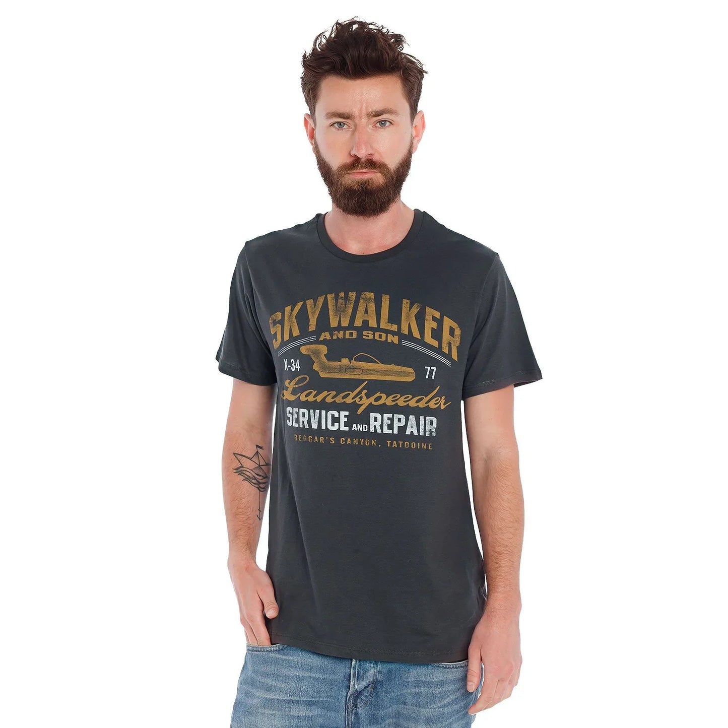 Camiseta Básica Unissex Star Wars Landspeeder Preto