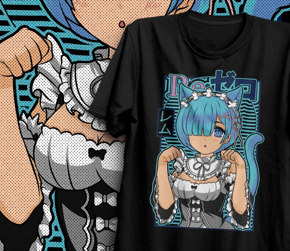 Camiseta Básica Unissex ReZero Rem - Preto